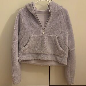 Lululemon Scuba Oversized Half-Zip Fleece Hoodie in Faint Lavender Size XS/S